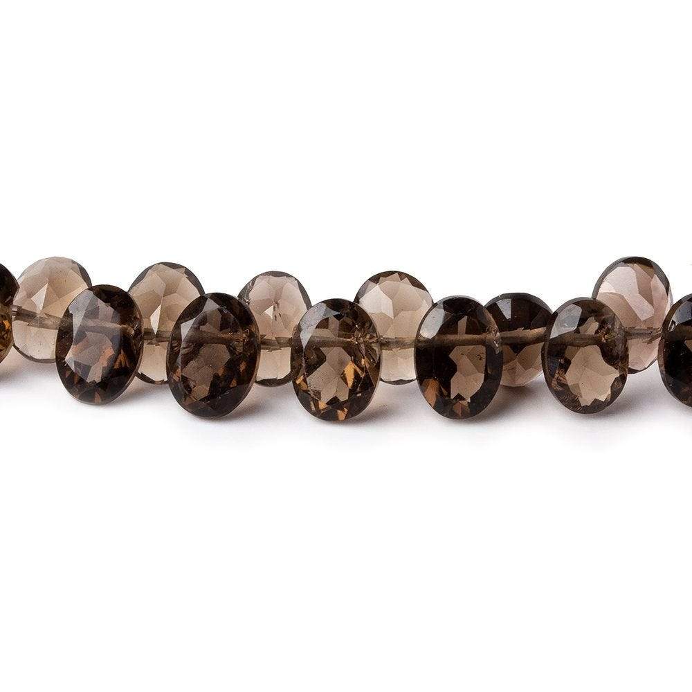 6.5x5mm Smoky Quartz Pavilion Faceted Oval Beads 13 inch 100 pieces