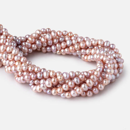 6.5x5mm Tri Color Off Round Freshwater Pearls 15.5 inch 70 Beads