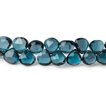 5-6mm London Blue Topaz Heart Briolette 8.25 inch 60 pieces AAA