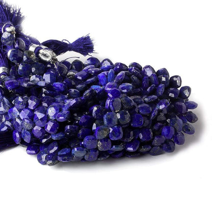 6.5x6.5mm Lapis Lazuli faceted pillow beads 7.25 inch 52 pieces A