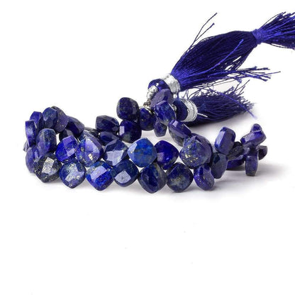 6.5x6.5mm Lapis Lazuli faceted pillow beads 7.25 inch 52 pieces A