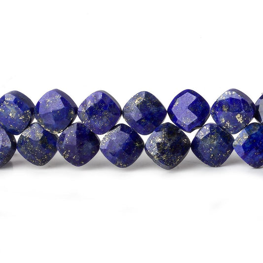 6.5x6.5mm Lapis Lazuli faceted pillow beads 7.25 inch 52 pieces A