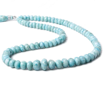 6.7-12mm Larimar faceted rondelle beads 18 inch 89 pieces AA grade