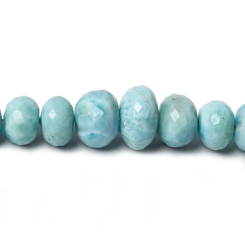 6.7-12mm Larimar faceted rondelle beads 18 inch 89 pieces AA grade
