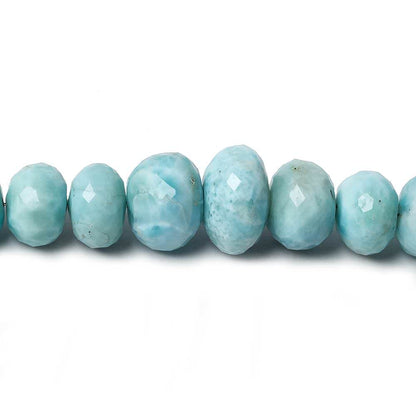 6.7-12mm Larimar faceted rondelle beads 18 inch 89 pieces AA grade