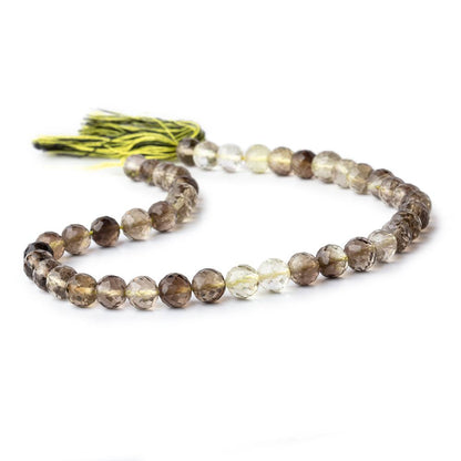 6.5mm Bi Color Quartz faceted round beads 10 inch 42 pieces