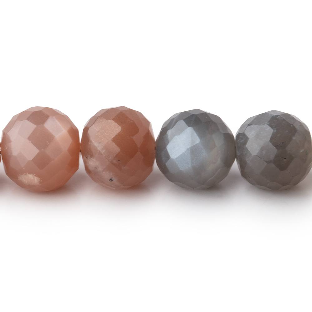 9-9.5mm Multi-color Moonstone faceted rounds 9.25 inch 28 Beads
