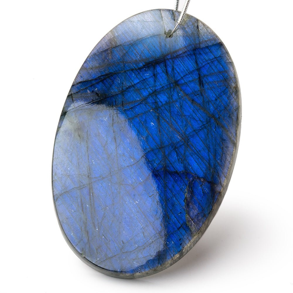 68x45x7mm Labradorite Plain Oval Pendant 1 AAA Focal