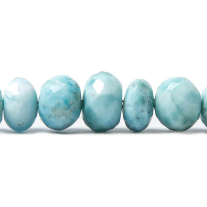 6.9-11.5mm Larimar faceted rondelle beads 19 inches 94 pieces AA