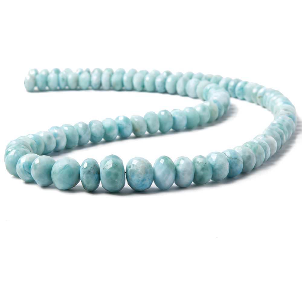 6.9-11.5mm Larimar faceted rondelle beads 19 inches 94 pieces AA