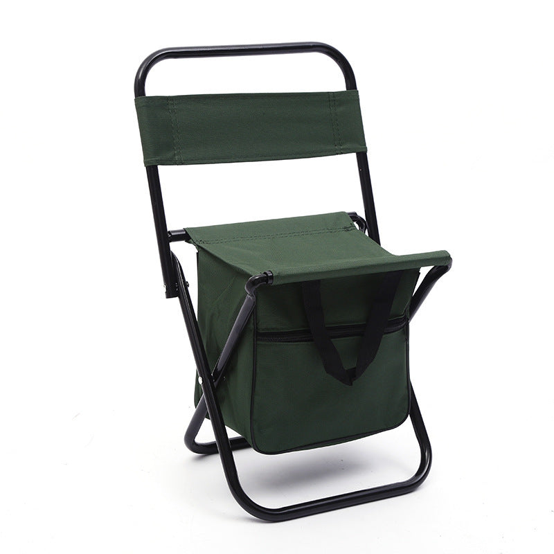 Outdoor Camping Folding Chair with Storage Backrest and Carrying Bag for Art Students' Sketching