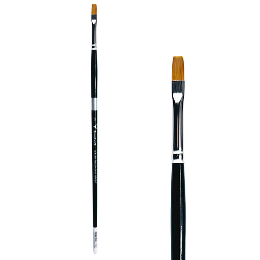 Trekell Golden Taklon Long Handle Artist Brush -  Size #6 Bright