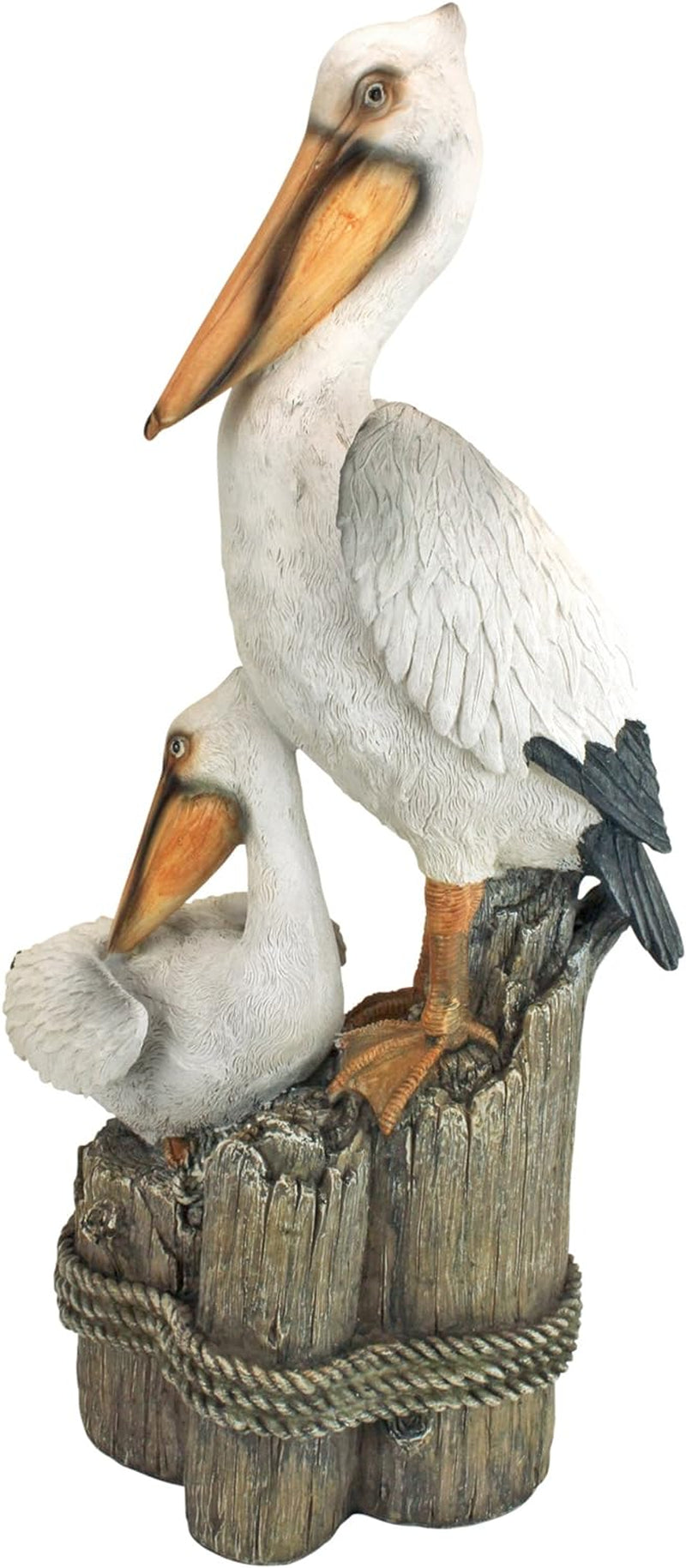 Stunning Coastal Pelican Garden Statue - 24" Tall Cast Stone Resin Decor for Your Outdoor Oasis