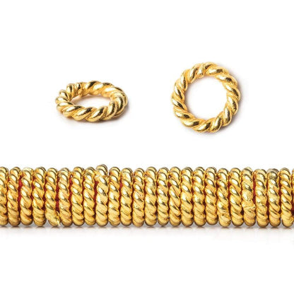 6mm 22kt Gold Plated Copper Twisted Jump ring 8 inch 174 pieces