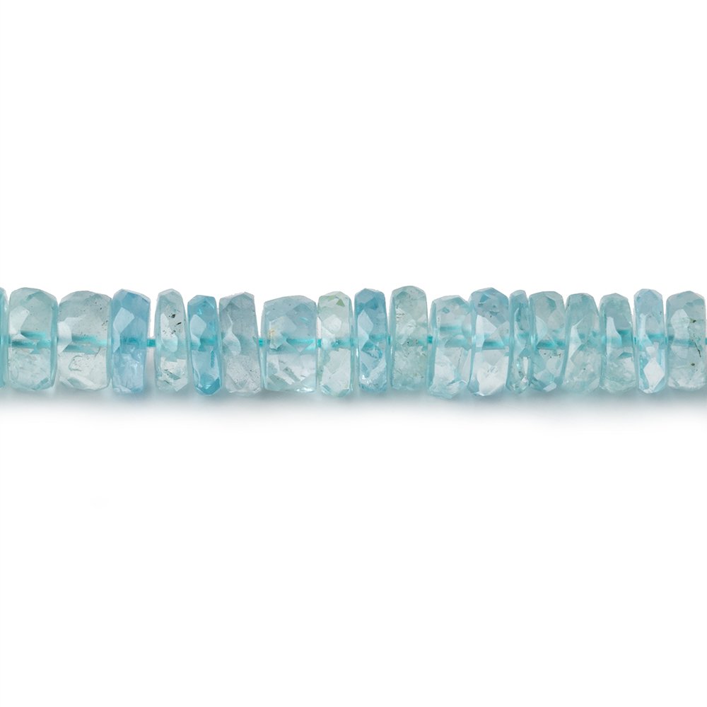 6mm - 6.5mm Aquamarine Faceted Heshi beads 15.25 inch 179 pieces