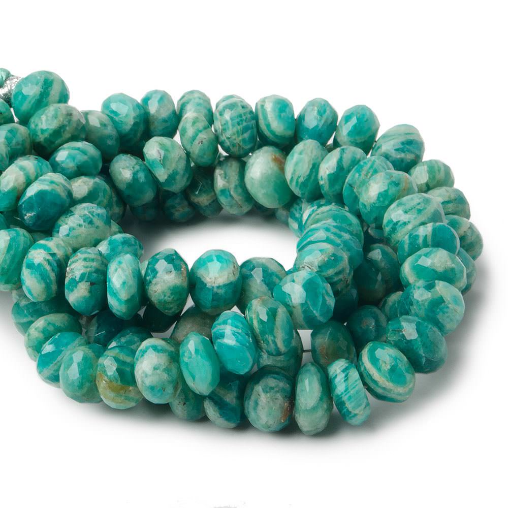 6mm - 7.5mm Russian Amazonite Faceted Rondelle Beads 8 inch 41 pcs