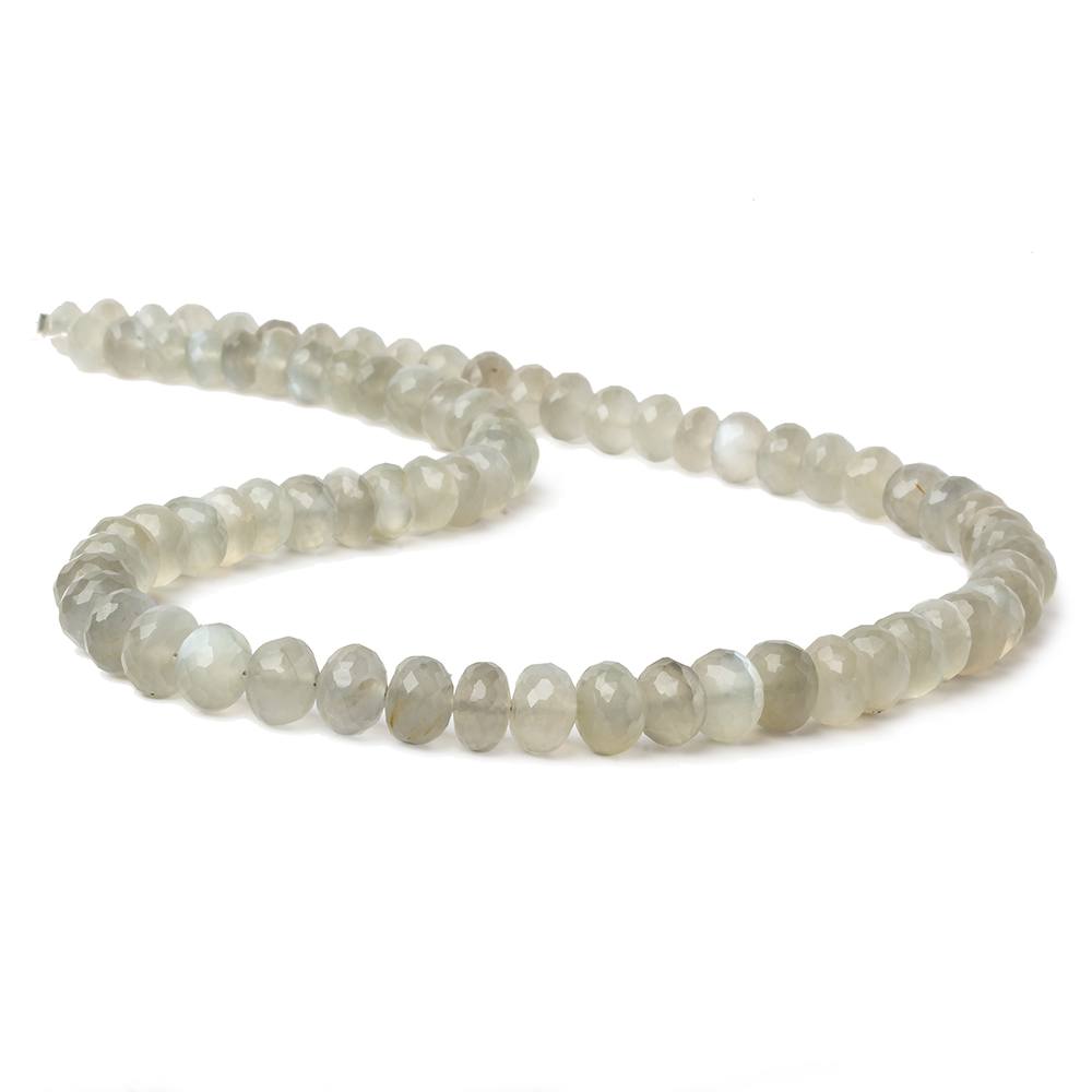 6mm - 8mm Sage Moonstone faceted rondelle beads 16 inch 75 pieces AA