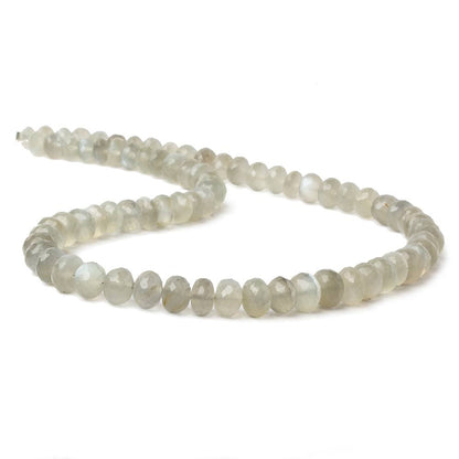 6mm - 8mm Sage Moonstone faceted rondelle beads 16 inch 75 pieces AA