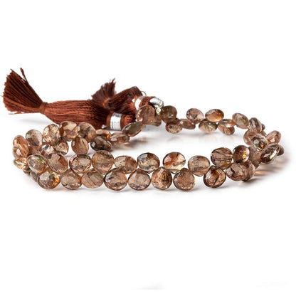 6mm Andalusite Faceted Heart Beads 8.75 inch 64 pieces