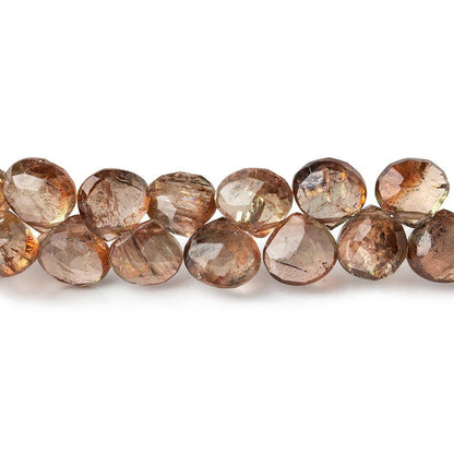 6mm Andalusite Faceted Heart Beads 8.75 inch 64 pieces