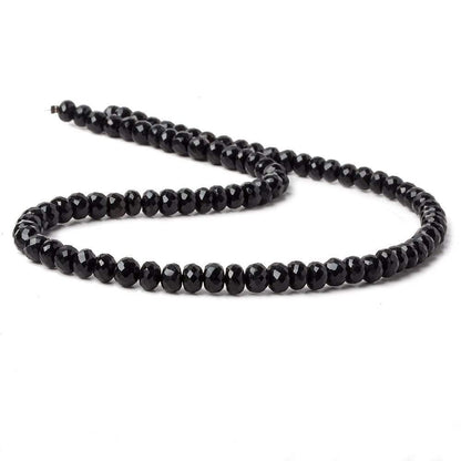 6mm Black Chalcedony faceted rondelle beads 16 inch 88 pieces
