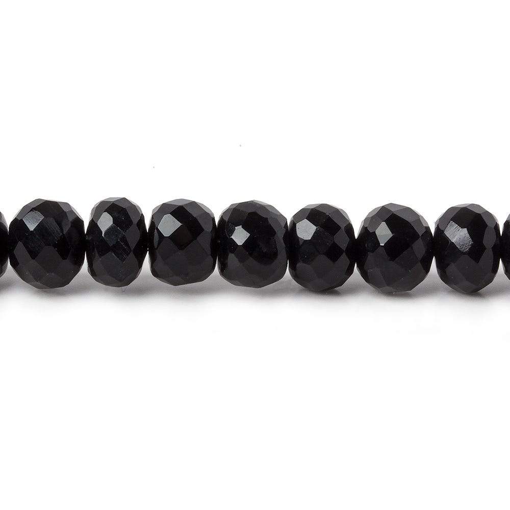6mm Black Chalcedony faceted rondelle beads 16 inch 88 pieces