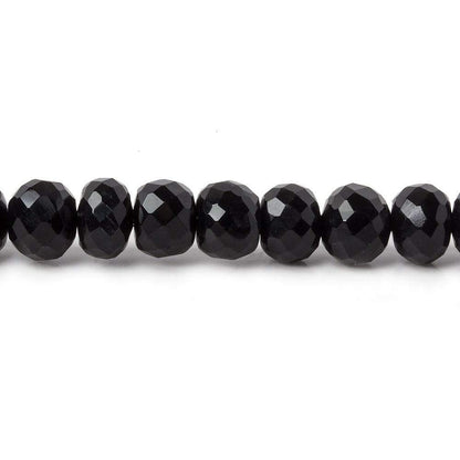 6mm Black Chalcedony faceted rondelle beads 16 inch 88 pieces