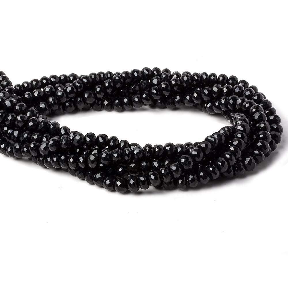 6mm Black Chalcedony faceted rondelle beads 16 inch 88 pieces