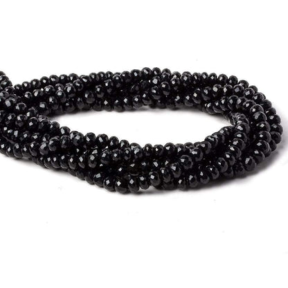 6mm Black Chalcedony faceted rondelle beads 16 inch 88 pieces