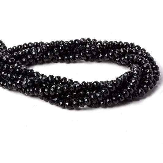 6mm Black Chalcedony faceted rondelle beads 16 inch 88 pieces