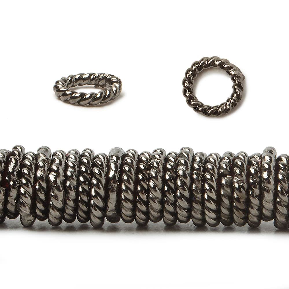 6mm Black Gold Plated Copper Twisted Jump ring 8 inch 174 pieces