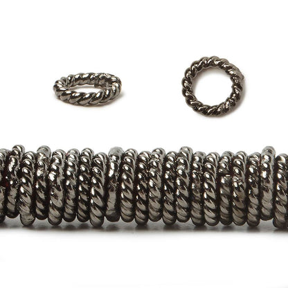 6mm Black Gold Plated Copper Twisted Jump ring 8 inch 174 pieces