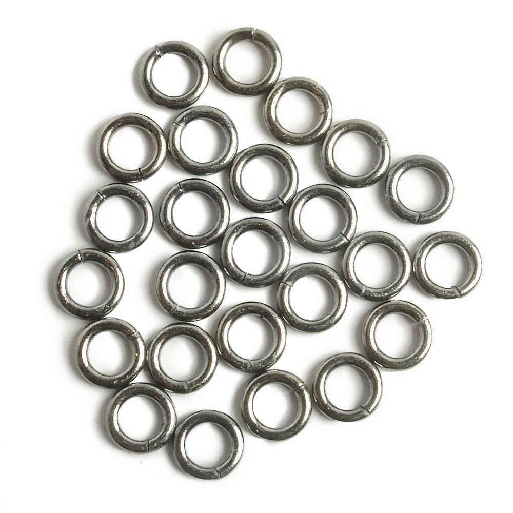 6mm Black Gold plated Sterling Silver Open Plain Jump Ring Set of 25 pieces 16 gauge wire