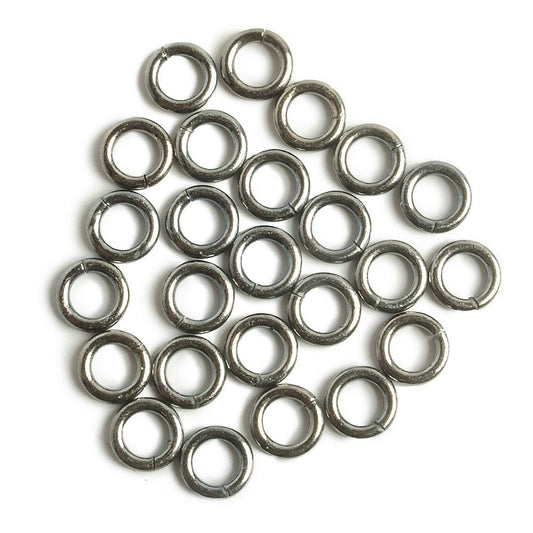 6mm Black Gold plated Sterling Silver Open Plain Jump Ring Set of 25 pieces 16 gauge wire