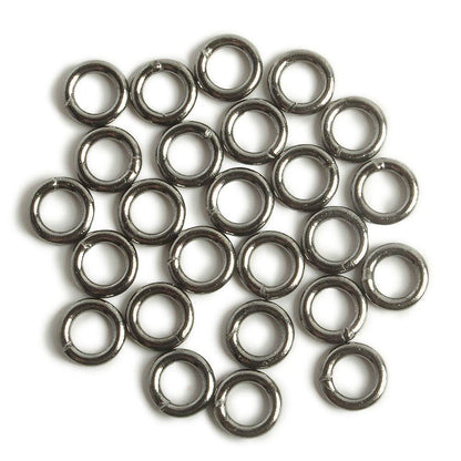 6mm Black Gold plated Sterling Silver Soldered Plain Jump Ring 16 gauge 25pcs