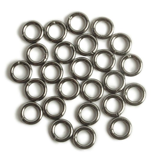 6mm Black Gold plated Sterling Silver Soldered Plain Jump Ring 16 gauge 25pcs