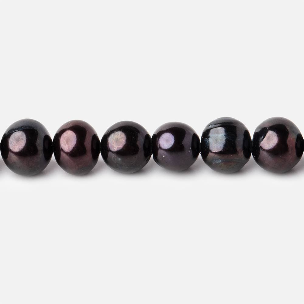 6x5mm Black Side Drilled Off Round Freshwater Pearl Beads 15 inch 72 pieces