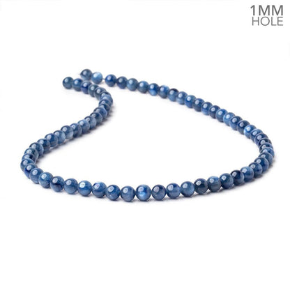 6mm Blue Kyanite Plain Round Beads 15.75 inch 67 pieces A 1mm hole
