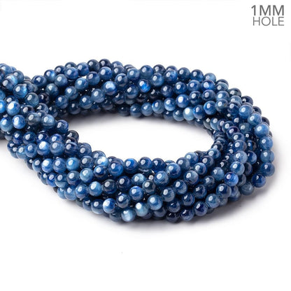 6mm Blue Kyanite Plain Round Beads 15.75 inch 67 pieces A 1mm hole