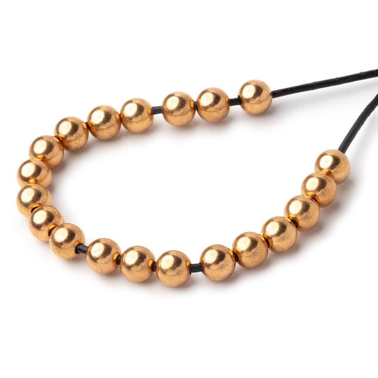 6mm Brass Plain Large Hole Rounds Set of 20 beads