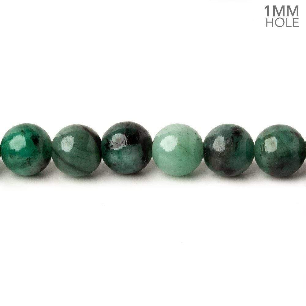 6mm Brazilian Emerald Plain Round Beads 16 inch 68 pieces 1mm Hole