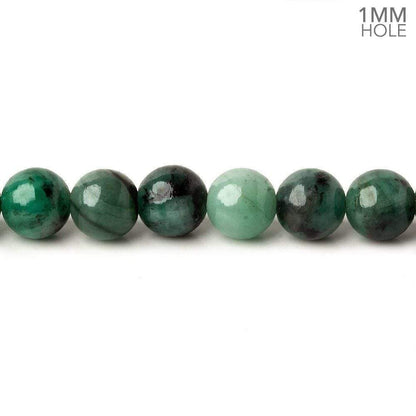 6mm Brazilian Emerald Plain Round Beads 16 inch 68 pieces 1mm Hole