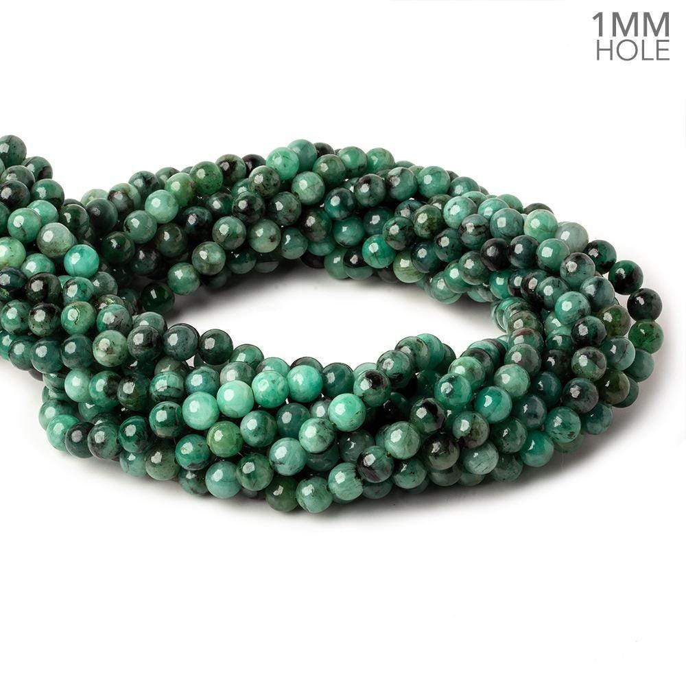 6mm Brazilian Emerald Plain Round Beads 16 inch 68 pieces 1mm Hole