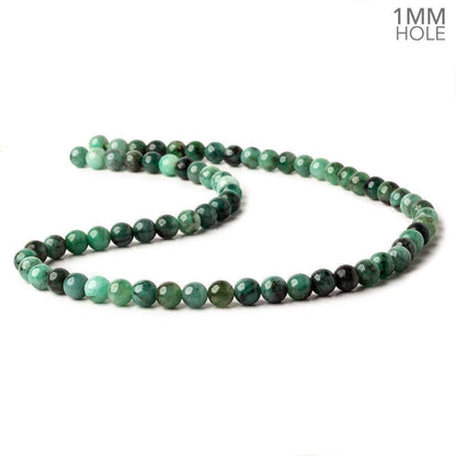 6mm Brazilian Emerald Plain Round Beads 16 inch 68 pieces 1mm Hole