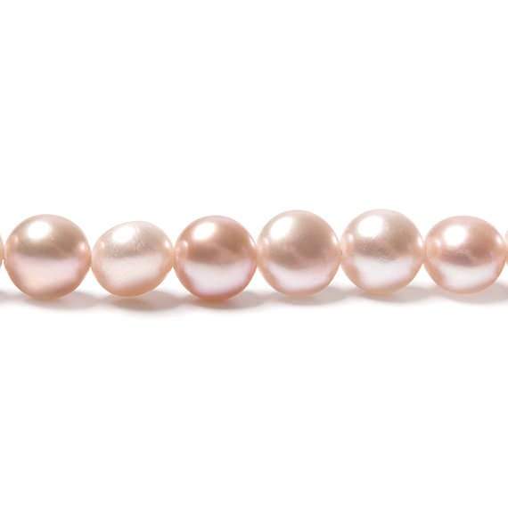6mm Bridal Pale Peach Button Freshwater Pearls 15.5 inch 65 pieces