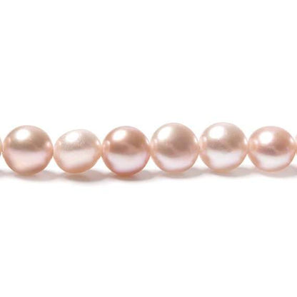 6mm Bridal Pale Peach Button Freshwater Pearls 15.5 inch 65 pieces