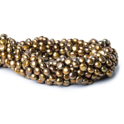 6mm Bronze Button Freshwater Pearls 15.5 inch 60 pieces