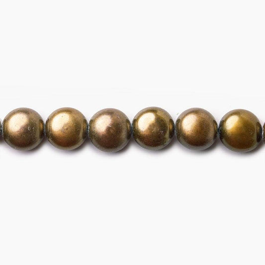 6mm Bronze Button Freshwater Pearls 15.5 inch 60 pieces