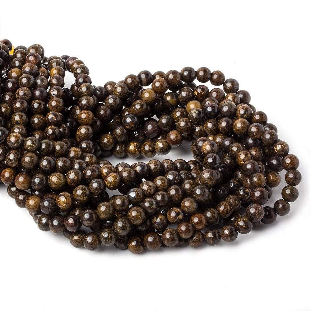 6mm Bronzite plain round beads 15 inch 68 pieces