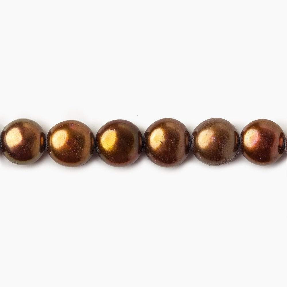 6mm Brown Button Freshwater Pearl Strand